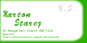 marton starcz business card